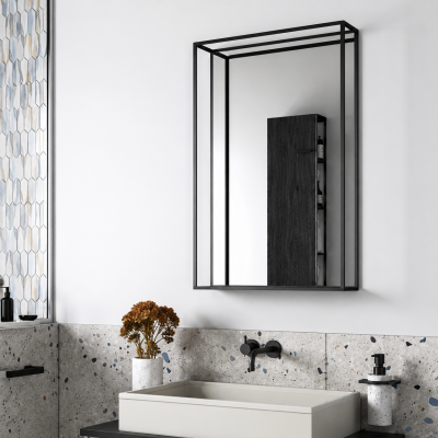 Origins Living Docklands Rectangular Mirror 40 Black - 40x70cm B375561
