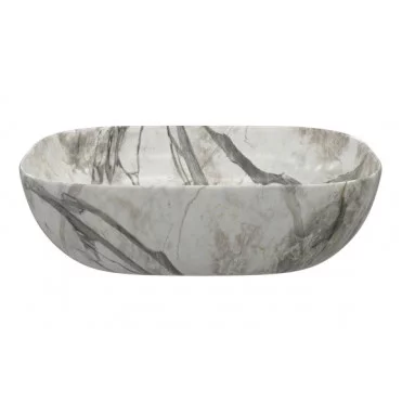 Otto 460x330mm Ceramic Washbowl - White Marble Effect