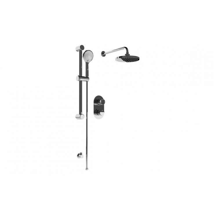 Round Concealed Valve Head & Arm Shower Pack - Chrome