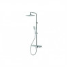 Vema Thermostatic Shower Column w/Fixed Head  Riser  Shelf & Foot Wash - White/Chrome