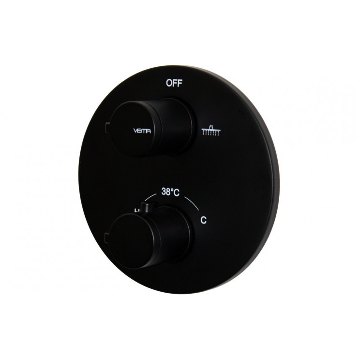 Vema Timea Black Two Outlet Thermostatic Valve Vema Timea Black Two Outlet Thermostatic Valve