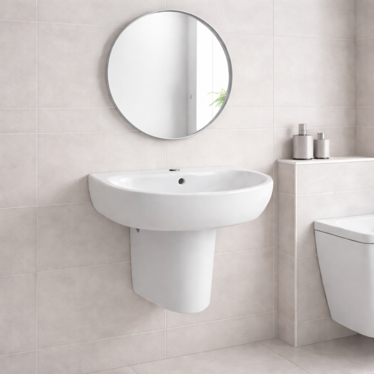 Origins Living City Round Mirror 60cm White B375653