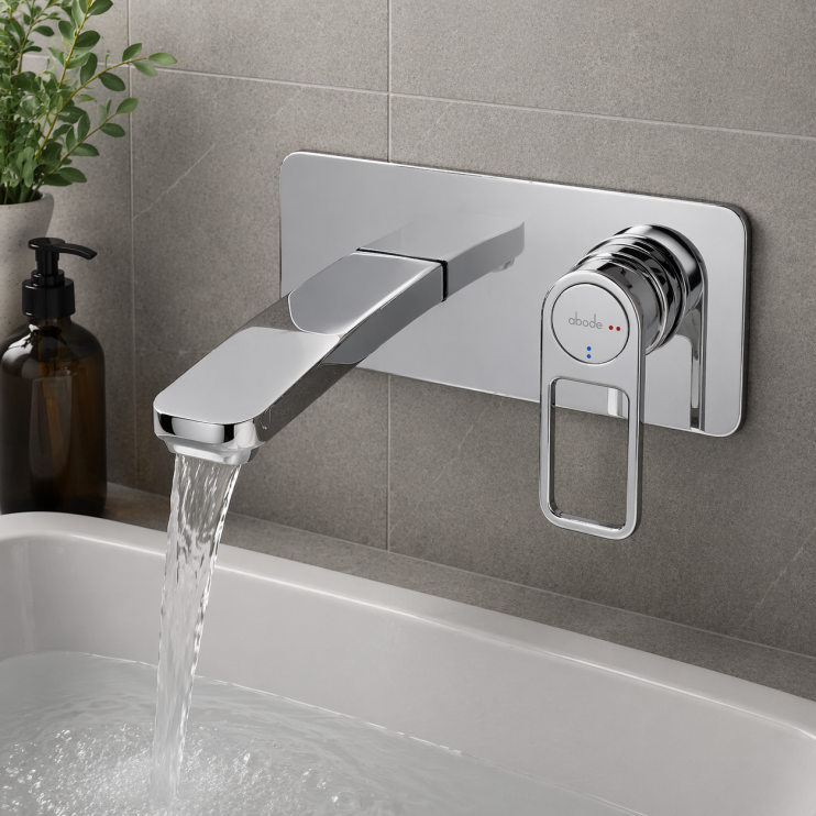 Abode Levarto Wall Mounted Basin/Bath Mixer - Chrome Abode Levarto Wall Mounted Basin/Bath Mixer - Chrome