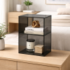 Storage Glass Boxing Pier B008479 Origins Living Pier Glass 2 Box Shelf Rectangular - Black B008479