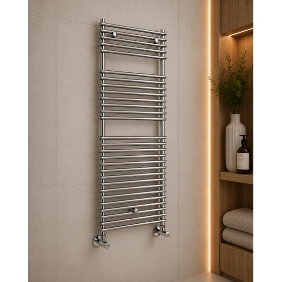 Teplo Round Ladder Radiator (500x1190mm) - Chrome