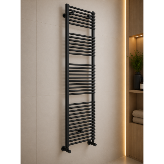 Teplo Round Ladder Radiator (500x1450mm) - Black