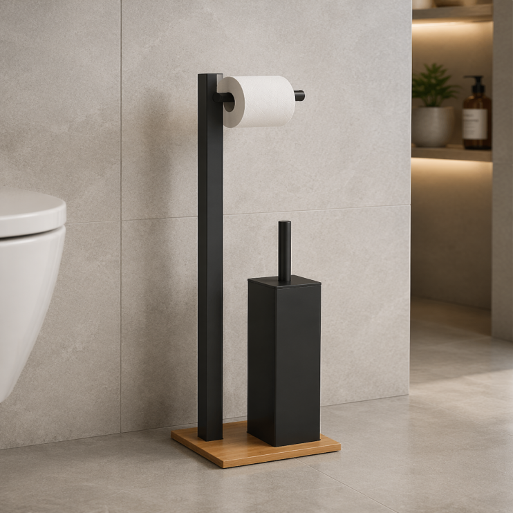 Origins Living Trilly Bathroom Butler - Black/Bamboo TR32-41 Origins Living Trilly Bathroom Butler - Black/Bamboo TR32-41