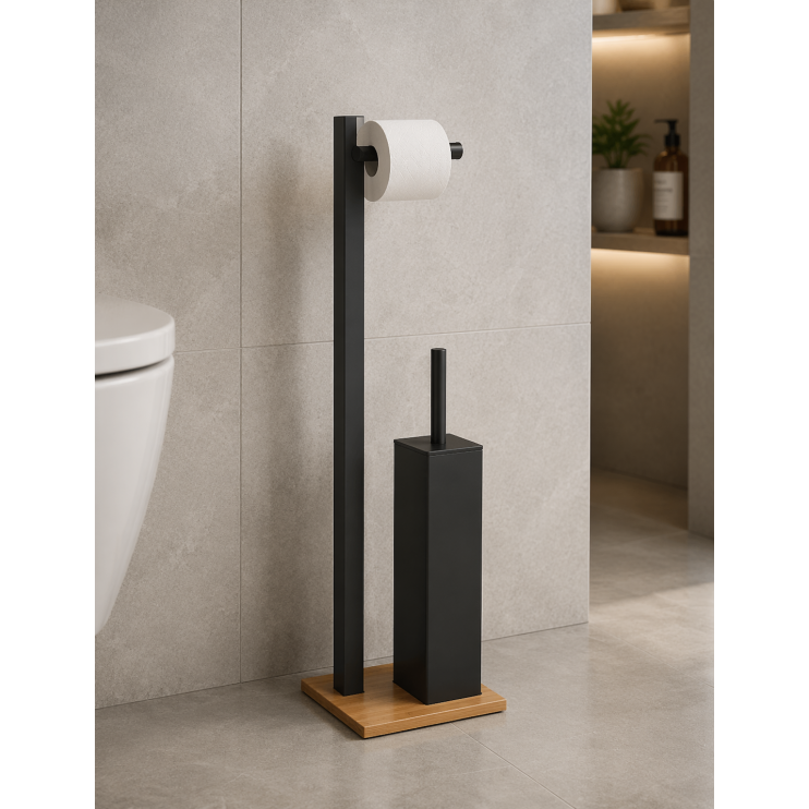 Origins Living Trilly Bathroom Butler - Black/Bamboo TR32-41