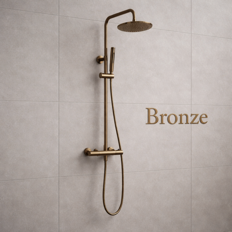 Shower Columns Valves in Brushed Bronze