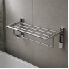 Origins Living G Pro Towel Rack with Hooks - Chrome 5035-13 Bathroom Accessory