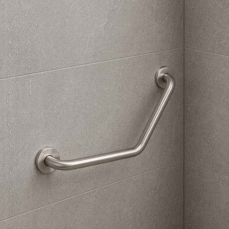 Origins Living G Pro Angled Grab Bar - Brushed 5022-38 Bathroom Accessory Bathroom Accessory