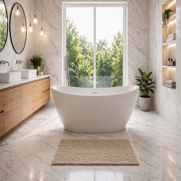 Belmont Freestanding 1700x780x690mm Bath - Latte Belmont Freestanding 1700x780x690mm Bath - Latte