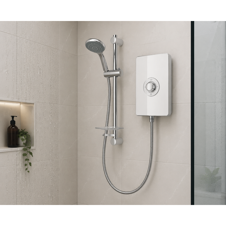 Triton Aspirante 8.5kW Contemporary Electric Shower - White Gloss Triton Aspirante 8.5kW Contemporary Electric Shower - White Gloss