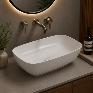 Layla 460x320mm Resin Washbowl - White