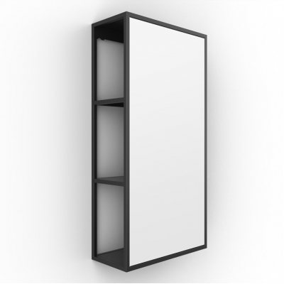 Origins Living Dockside Mirror With Open Shelving 30 Black - 30x60cm DKS-021036-BK