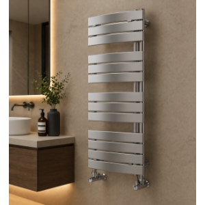 Quadrata Curved Panel Ladder Radiator (550x1080x49mm) - Chrome