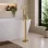Pescara Floor Standing Bath/Shower Mixer - Brushed Brass