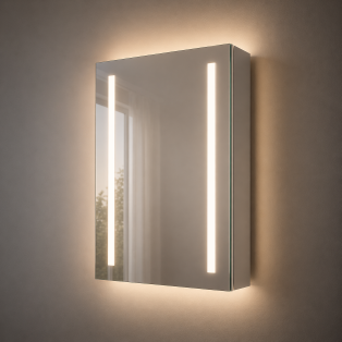 Sakura 500mm 1 Door Front-Lit LED Mirror Cabinet