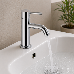 Abode Harmonie Mini Basin Mixer - Chrome Bathroom Taps