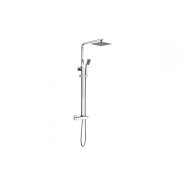 Square Thermostatic Bar Mixer w/Riser Kit - Chrome