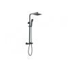 Cosmic Square Thermostatic Bar Mixer w/Riser Kit - Matt Black