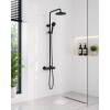 Round Thermostatic Bar Mixer w/Riser Kit - Matt Black