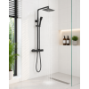Square Thermostatic Bar Mixer w/Riser Kit - Matt Black