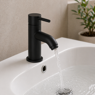 Abode Harmonie Basin Mixer - Matt Black Bathroom Taps