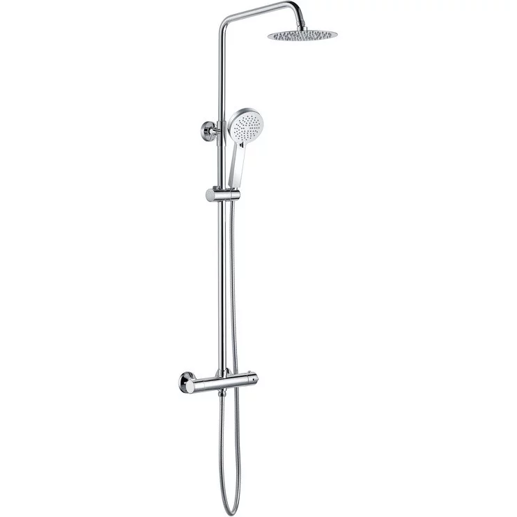 Aurora Round Thermostatic Bar Mixer w/Riser Kit - Chrome