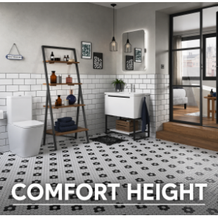 Tilia Rimless Close Coupled Fully Shrouded Comfort Height WC & Soft Close Seat