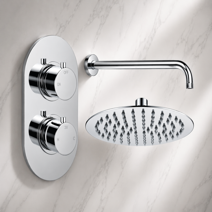 Aurora Round Shower Valve & Kit Pack 1 - Chrome Aurora Round Shower Valve & Kit Pack 1 - Chrome