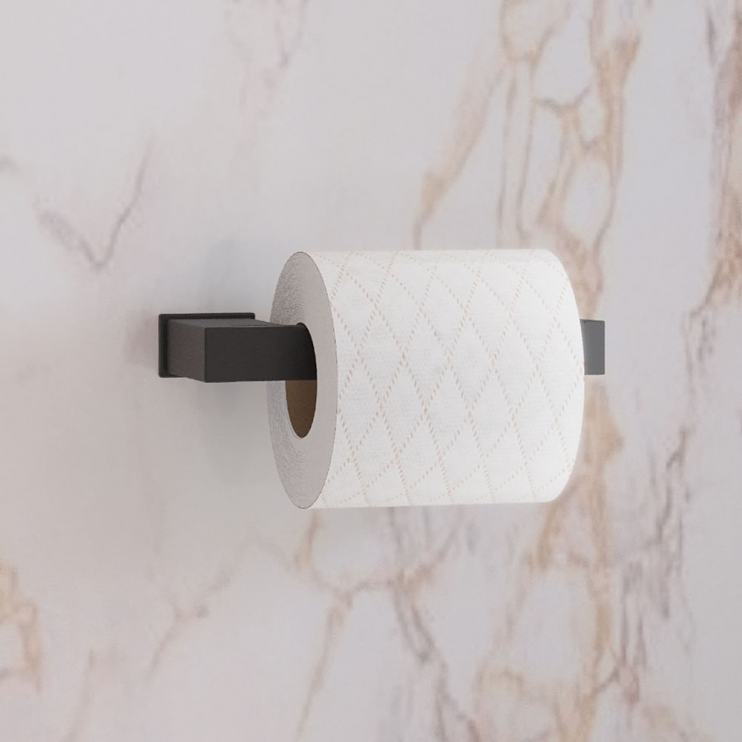 Origins Living S Cube Open Toilet Roll Holder - Black 173037 Bathroom Wall Accessories