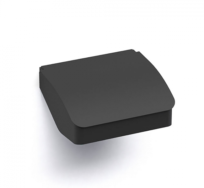 Toilet Roll Holders with Flap 173020 Origins Living S Cube Toilet Roll Holder with Flap - Black 173020