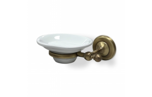 Origins Living Albany Soap Dish - Aged Brass/White ALB-112001-AB