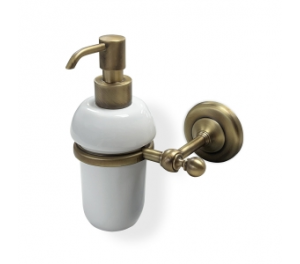 Bathroom Soap Dispensers ALB-113001-AB Origins Living Albany Soap Dispenser - Aged Brass/White ALB-113001-AB