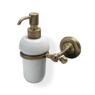 Bathroom Accessories Albany ALB-113001-AB Origins Living Albany Soap Dispenser - Aged Brass/White ALB-113001-AB