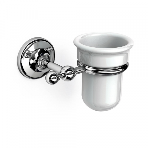 Origins Living Albany Tumbler Holder - Chrome/White ALB-111001-CH Bathroom Wall Fitting