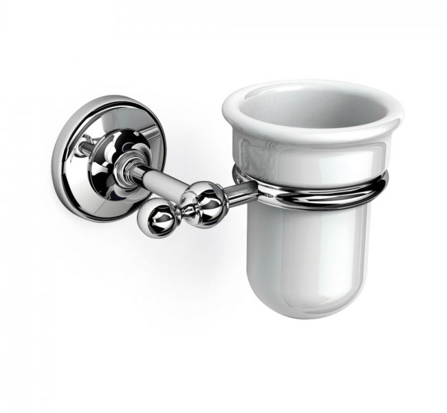 Bathroom Tumblers ALB-111001-CH Origins Living Albany Tumbler Holder - Chrome/White ALB-111001-CH