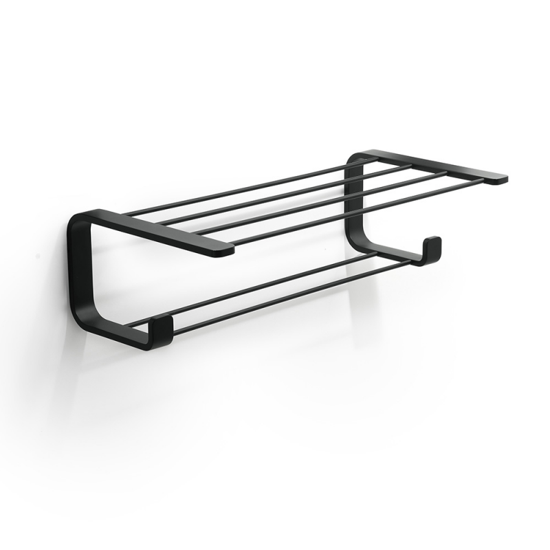 outline Black 3235-14 Origins Living Outline Double Towel Rack - Black 3235-14