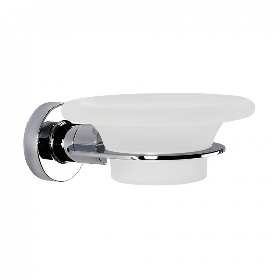 Origins Living Tecno Project Glass Soap Dish - Chrome 117048 Origins Living Tecno Project Glass Soap Dish - Chrome 117048