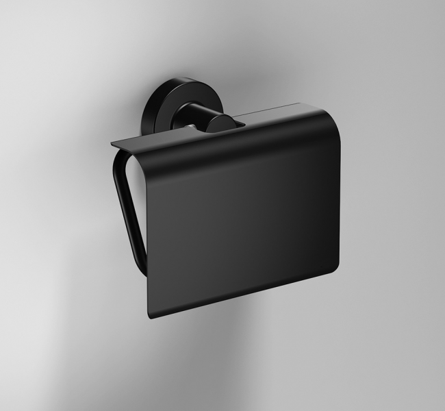 Toilet Roll Holders with Flap 166282 Origins Living Tecno Project Toilet Roll Holder with Flap - Black 166282