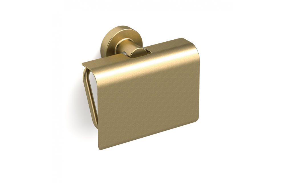 Origins Living Tecno Project Toilet Roll Holder with Flap - Brushed Brass 201808
