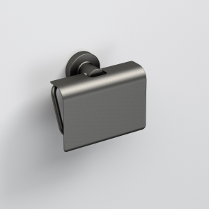 Origins Living Tecno Project Toilet Roll Holder with Flap - Gunmetal 194919 Origins Living Tecno Project Toilet Roll Holder with Flap - Gunmetal 194919