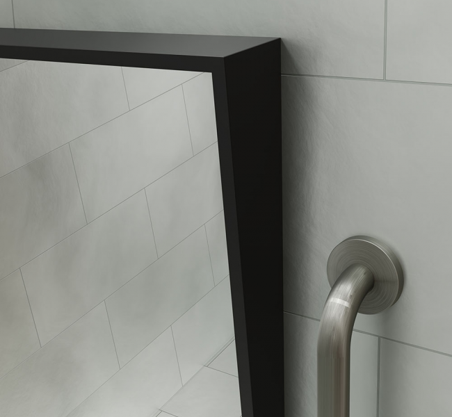 Dockland Rectangular Mirrors DKL-00A058-BK Origins Living Docklands Inclusive Angled Mirror 50 Black - 50x80cm DKL-00A058-BK