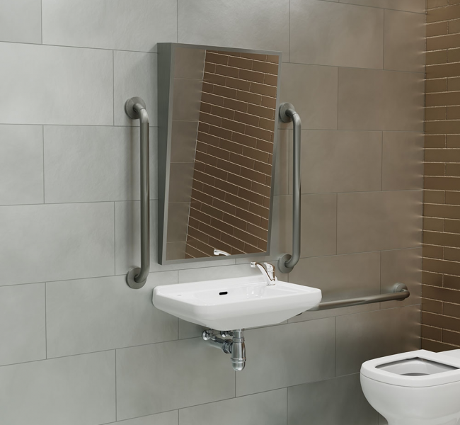 Dockland Rectangular Mirrors DKL-00A058-BS Origins Living Docklands Inclusive Angled Mirror 50 Brushed Stainless Steel - 50x80cm DKL-00A058-BS