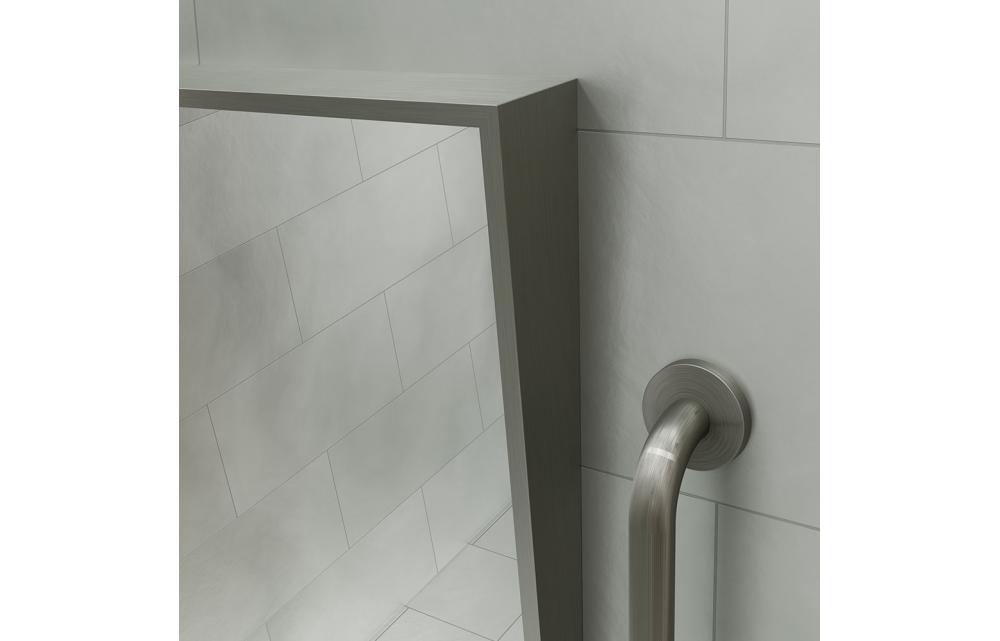 Origins Living Docklands Inclusive Angled Mirror 50 Brushed Stainless Steel - 50x80cm DKL-00A058-BS