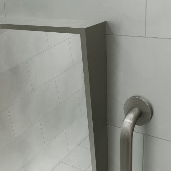 Origins Living Docklands Inclusive Angled Mirror 50 Brushed Stainless Steel - 50x80cm DKL-00A058-BS Origins Living Docklands Inclusive Angled Mirror 50 Brushed Stainless Steel - 50x80cm DKL-00A058-BS