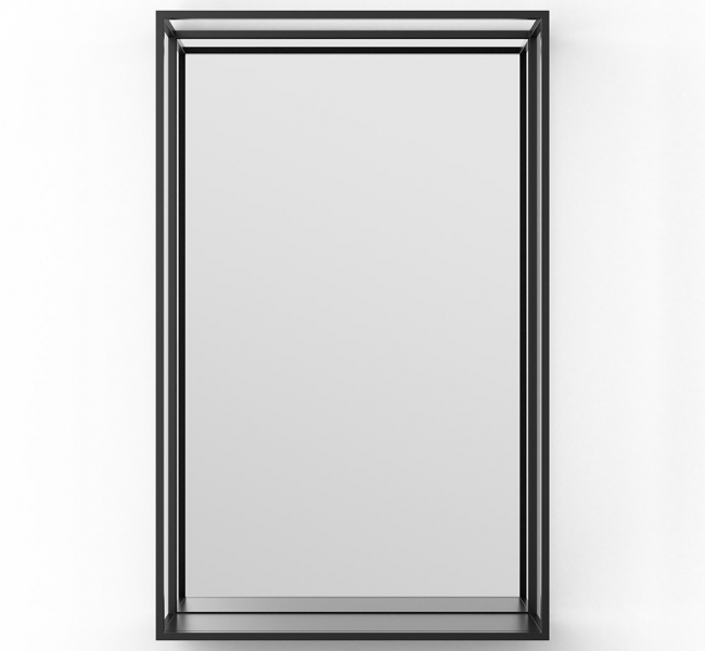 Dockland Rectangular Mirrors DKL-002058-BK Origins Living Docklands Mirror With Shelf 50 Black - 50x80cm DKL-002058-BK