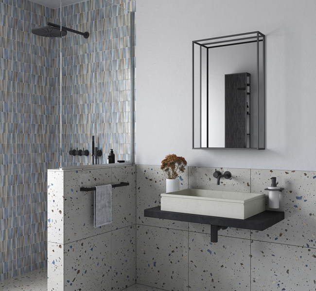 Dockland Rectangular Mirrors DKL-002058-BK Origins Living Docklands Mirror With Shelf 50 Black - 50x80cm DKL-002058-BK