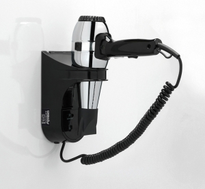 Commercial Washroom Products 5054-43 Origins Living Grecale Hair Dryer with Shaver Socket - Black/Chrome 5054-43